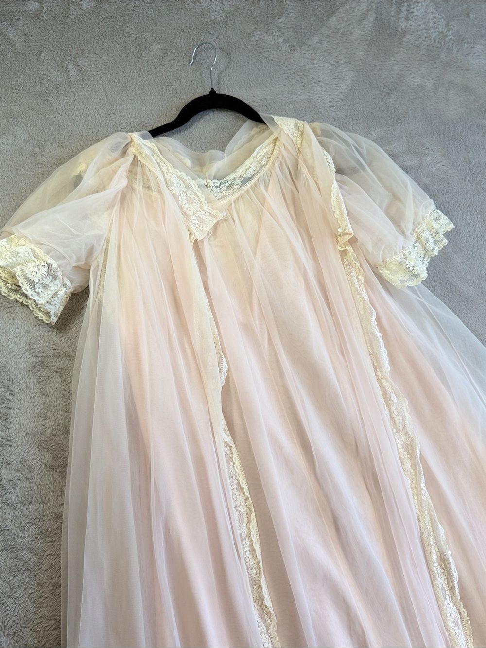 Vintage sheer lingerie set, vintage peignoir, honeymoon lingerie, 50’s/60’s S - Picture 2 of 8